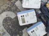 Flood affected Siemens M-bus thermal meters (Credit: Stuart Longland)